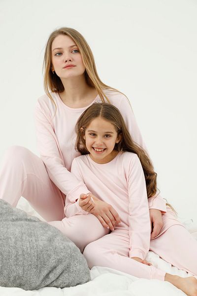 Siyah İnci Pink Top-bottom Polar Pajama Set