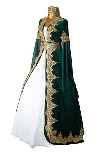 DolunayModa Kaftan Bindallı Yeni Sezon Gold Dantelli