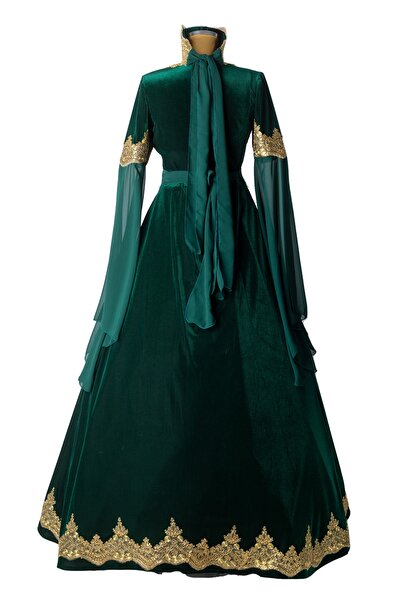 DolunayModa Kaftan Bindallı Yeni Sezon Gold Dantelli