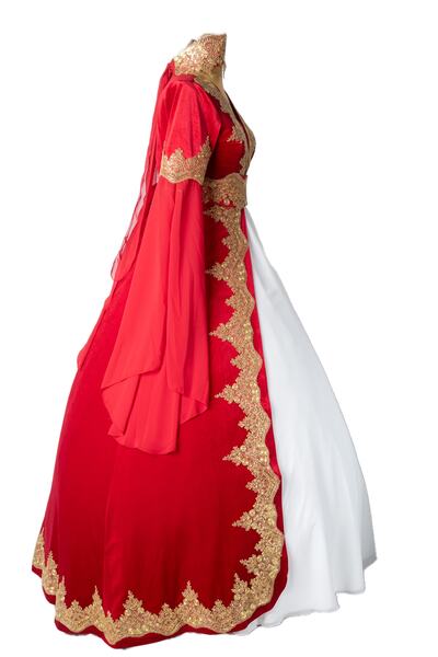 DolunayModa Caftan, Banded New Season Gold Lace