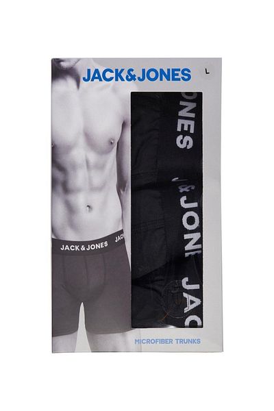 Jack & Jones Ανδρικά μποξεράκια Jack Jones Black Microfiber 3 L Pack 12182421