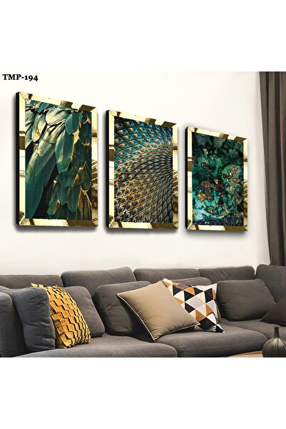 Zevahir Mobilya Dekorasyon Set de masă din MDF triplu cu rame din plexiglas o...