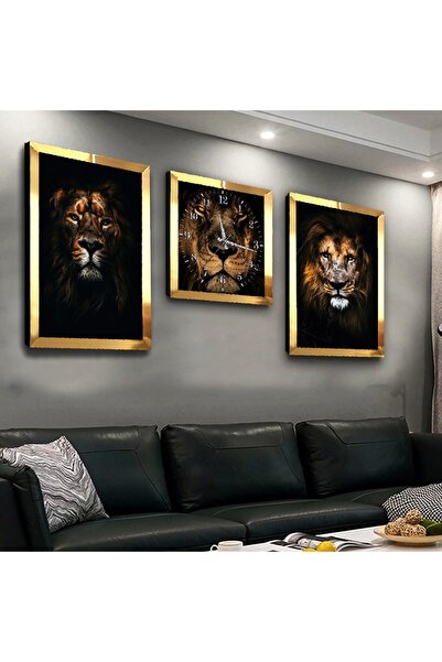 Zevahir Mobilya Dekorasyon Gold Aynalı Pleksi Çerçeveli Ormanlar Kralı Aslan ...