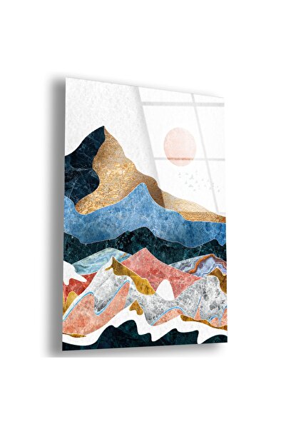 Zevahir Mobilya Dekorasyon Άθραυστο γυάλινο κολάζ Σχέδιο ζωγραφικής βουνού