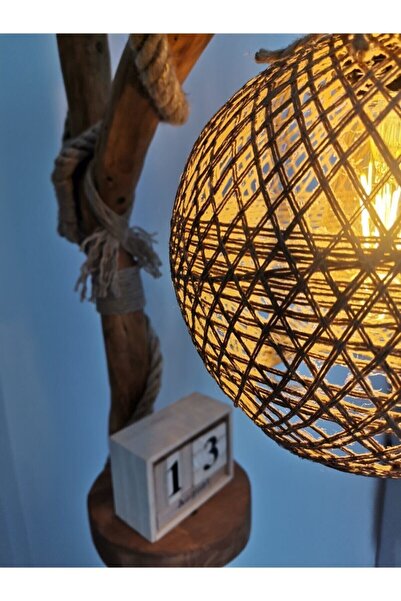SİDRE WOOD ART Ağaç Lambader Doğal Ağaç Ahşap Lambader Konak Serisi Çift Küre