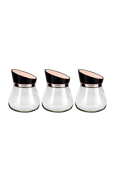 Emsan Alpha 3-Piece Small Jar Set Rosegold