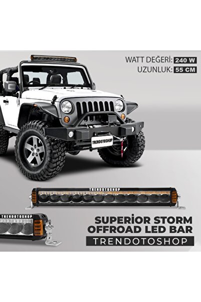 C9 Superior Storm 55 Cm 240w Amber Beyaz 4 Modlu Off Road Led Bar