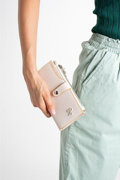 Paul Brand Cream Women's Print Patterned Lock Detailed Card Holder Wallet Pbu8020