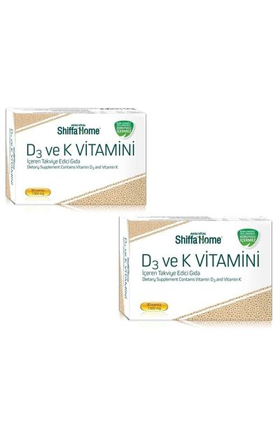 Shiffa Home Softgel Vitamin D3 and K 30 Capsules - 2 Pieces
