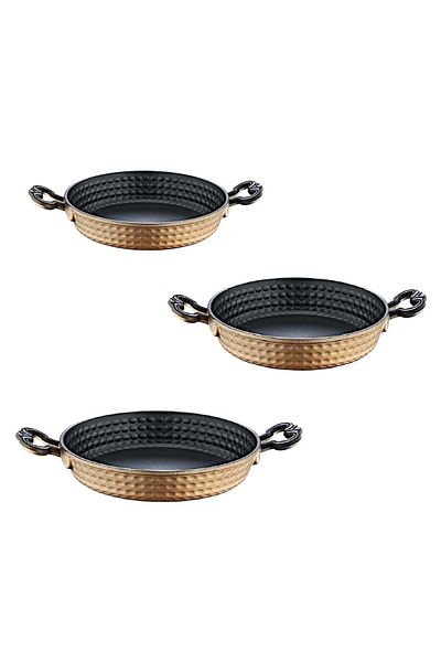 OMS PASLANMAZ Oms Casting Non-stick Teflon 3-Piece Pan Set 18-20-22cm