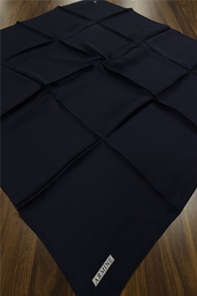 Armine Eșarfă din mătase Sura simplă 90x90 02 - Bleumarin închis