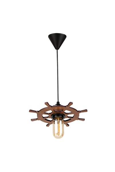 Morvizyon Dekoratif Dümen Doğal Ahşap Sarkıt Avize - M204 Kahve