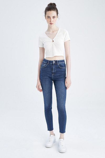 DeFacto Pantaloni skinny cu talie înaltă