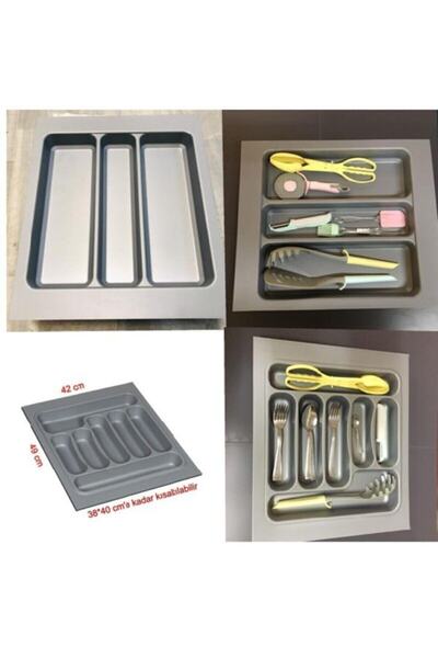 42/49 Cm 2-Piece Set Drawer Inner Groin and Bucket Grey Can Be Cut to 38/40 Cm
