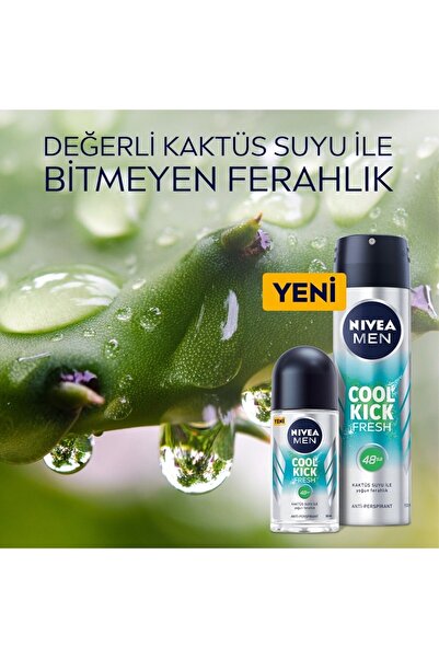 NIVEA Men Cool Kick Fresh Kastüs Suyu Deodorant 150 Ml X 10 Adet ( Koli )