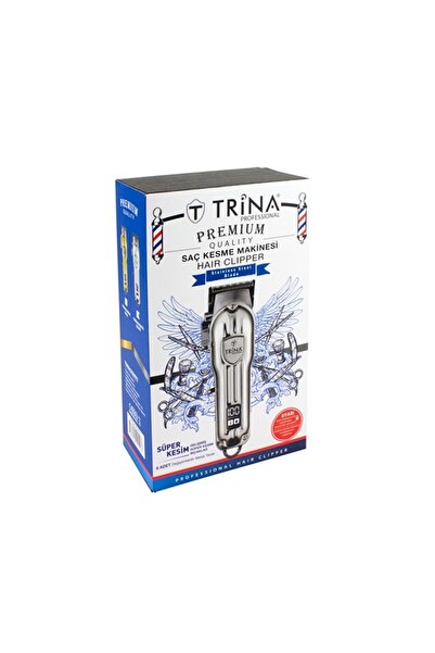 Trina Professional Hair Clipper Saç Kesme Makinesi (silver) Gümüş Renk Trnsac...