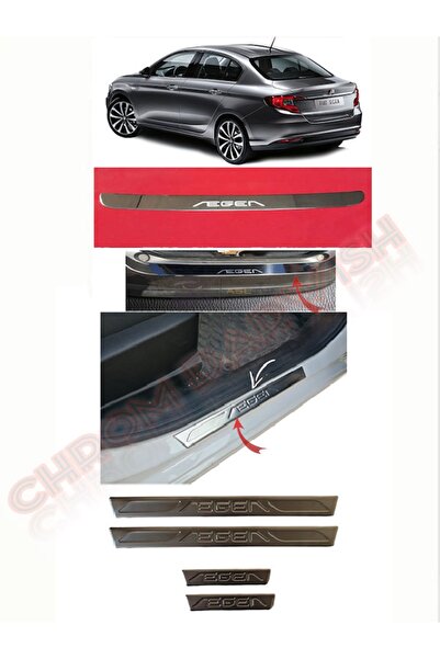 darwish Fiat Egea Sedan Krom Arka Tampon Eşiği Taşlı 2015 Ve Sonrası Ve Kapı ...