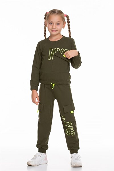 Cicitime Girl's Daily School Suit with Front Pocket Detail