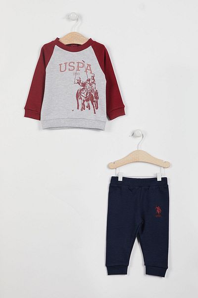 U.S. Polo Assn. Licensed Grimelange Baby Boy Long Sleeve Tracksuit Set