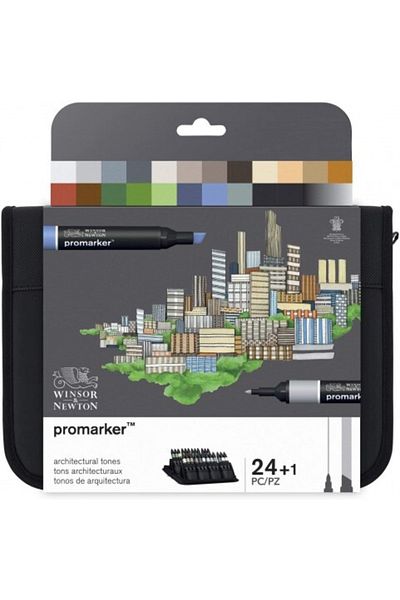 Winsor Newton Promarker Set of 24 - Architectural Tones (ARCHITECTURAL TONES)