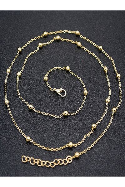 BİJUTERİ EVİ Kararmaz Top Zincirli Kadın Bel Zinciri Gold