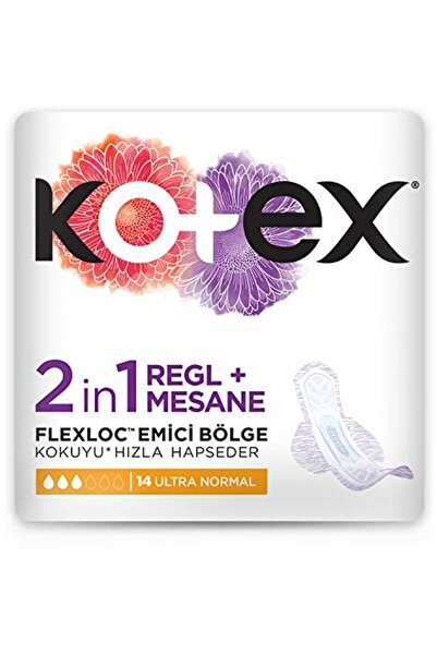 Kotex 2in1 Regl Mesane Ultra Normal Ped 14'lü