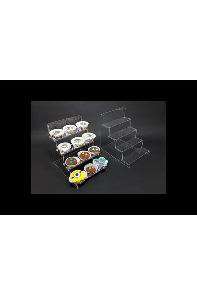 soylu pleksi 4'lü Merdiven Cupcake Standı Ürün Yükseltici Organizer - 2'li