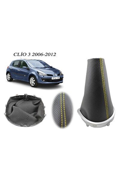 Vts Körük Renault Clio 3 Vites Körüğü Delikli Deri Sarı Dikiş