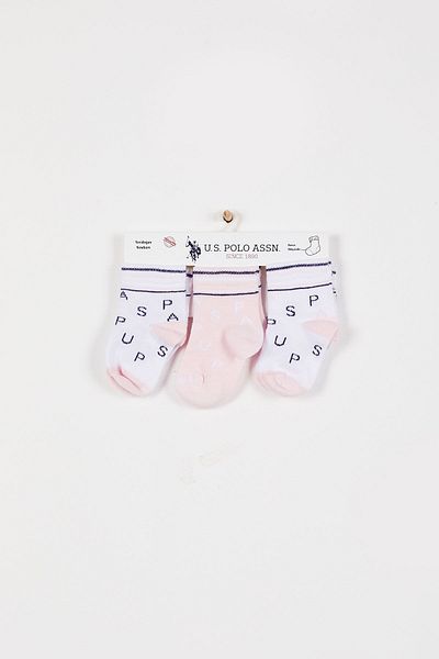 U.S. Polo Assn. Baby Girl White Baby Socks