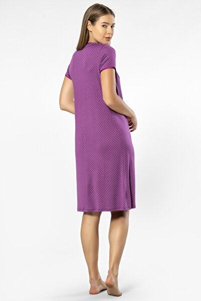 TÜREN Cămașă de noapte cu puncte 65% Vâscoză 35% Poliester