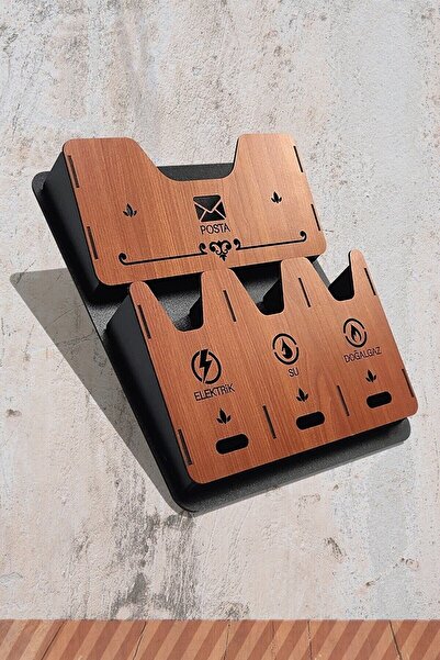 Reklamwar Ahşap Fatura Posta Kutusu Kiraz Siyah