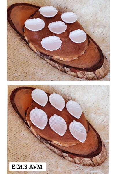 E.M.S AVM 12 Adet 2 Takım Boyasız Yaprak İstiridye Desen Kahve Yanı Sunumluk ...