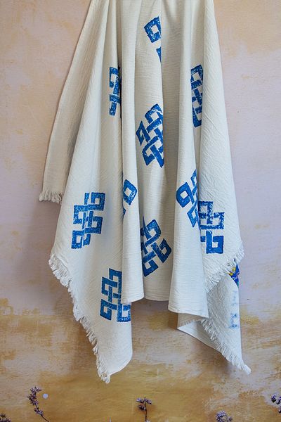 tasarımhikayecisi Ethnic Concept Infinity and Chintemani Patterned Mardin Beach Towel