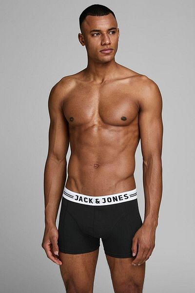 Jack & Jones Ανδρικό σετ μπόξερ 3 τεμαχίων Jack&jones Μαύρο-άσπρο 12081832