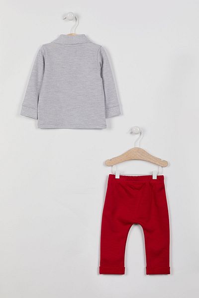 U.S. Polo Assn. U.S. Polo Assn Licensed Collared Grimelange Baby Boy Long Sleeve Sweatshirt Set