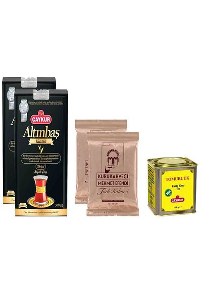 Çaykur Bak How Much Altinbas 500Gr Tea X2 + M.E. Coffee 100Gr X2 + Bud Tea 125Gr