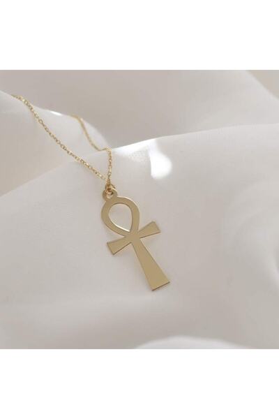 925Silver 24 Ayar Has Altın Kaplama Ankh (nil’in Anahtarı) Kolye