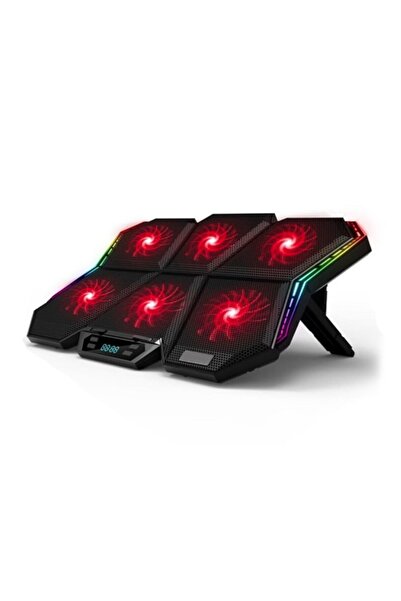 HADRON Labrador 6 Fanlı 12 Rgb Işık Modlu 7 Kademe Standlı 2600rpm Led Göster...