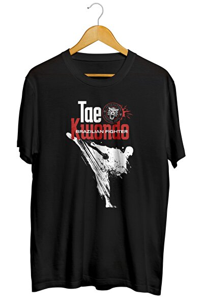 karikatürstore Taekwondo Fighter Baskılı Unisex Tişört