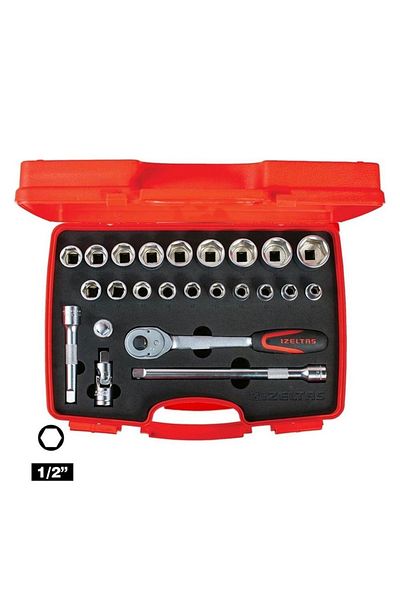 İzeltaş Izeltaş 1113 00 2024 - 1/2 Six Corner Socket 24 Piece Wrench Set
