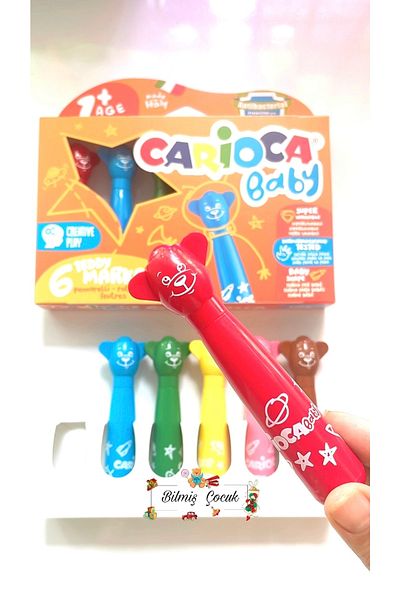CARIOCA Jumbo Baby Super Washable Felt Tip Crayons Pack of 6