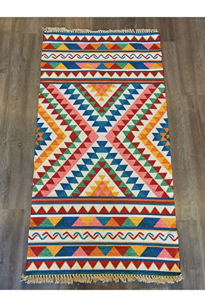 Rugs Modern Halı Cotton 551 Ethnic Patterned Vibrant Multicolored Rug
