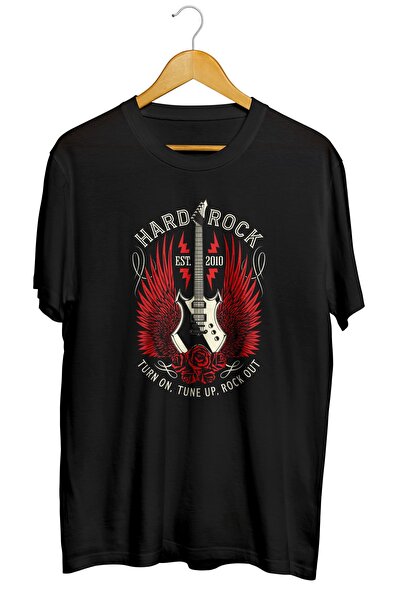 karikatürstore Hard Rock Baskılı Unisex Tişört