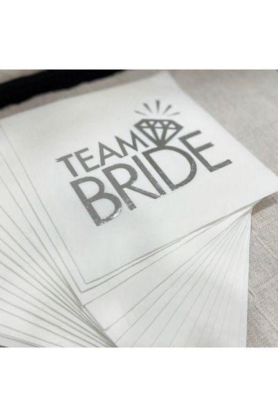 Happyland منديل مكون من 16 منديلًا مكتوبًا من Bride To Be Bachelorette Team Bride