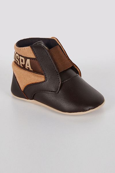 U.S. Polo Assn. Licensed Brown Baby Slippers