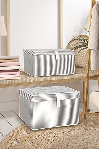 Meleni Home 2'li Set Kapaklı Çok Amaçlı Hurç Saklama Kutusu Organizer Mini 40...