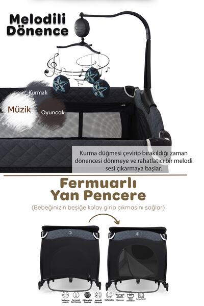 Prego San Diego Plus Dönenceli Oyun Parkı 70*120 Cm 8029