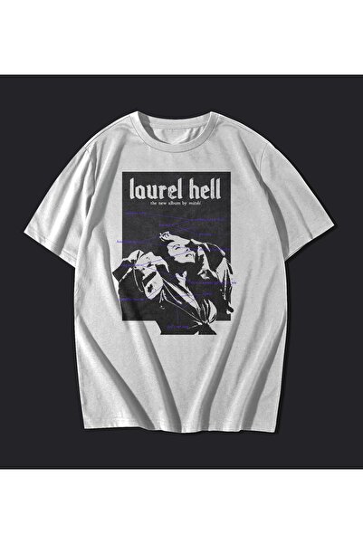 rebelberi تي شيرت ميتسكي لوريل هيل أبيض كبير الحجم للجنسين