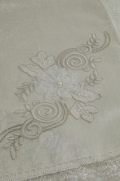Fatih French Lace Velvet Bundle - Ecru