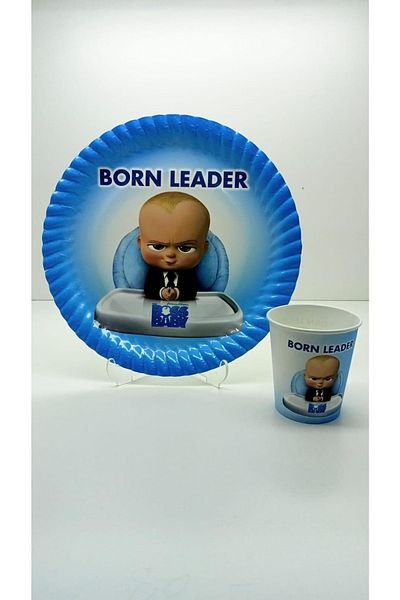 Happyland Boss Baby Printed Plate + Glass Set of 8